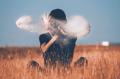 Field Person with cloud hands