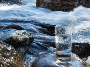 Glass of Water by a Stream