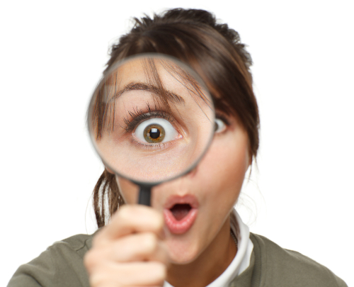 Lady With Magnifying Glass