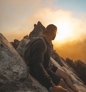 mountain-man-sunset image
