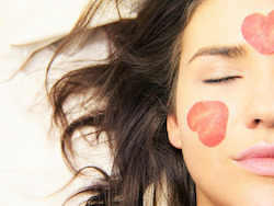 Woman Asleep Hearts