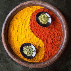 Yin Yang Spices in a Bowl